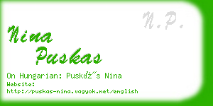 nina puskas business card